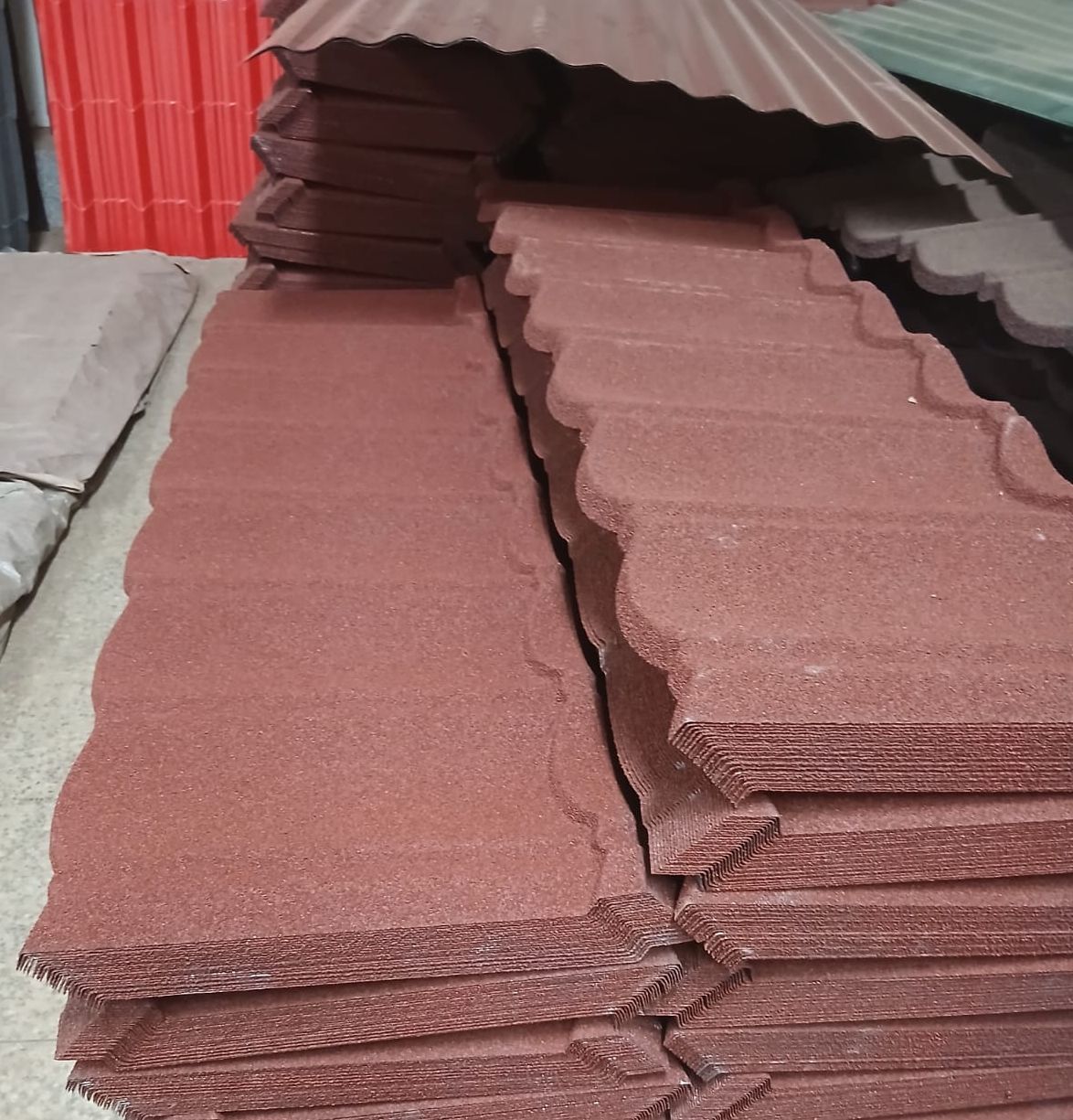 Box profile mabati sheets stacked and ready for delivery